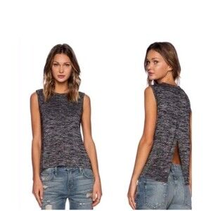 Rag & Bone Nicole Split Back Tank Dark Grey  size M